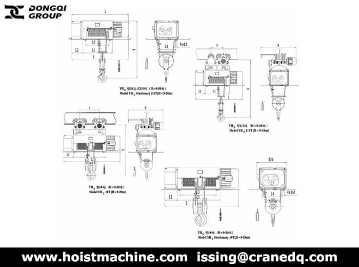 Drawing of metallurgical electric hoist