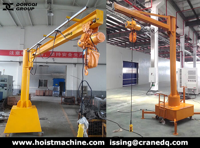 Mobile jib crane with electric chain hoist for sale