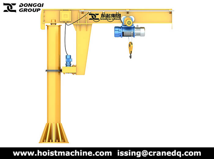 Pillar jib crane with wire rope hoist