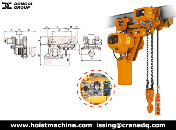 2 Ton Low Headroom Electric Chain Hoist for UAE Customer