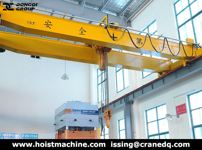 Double girder crane with electric chain hoist