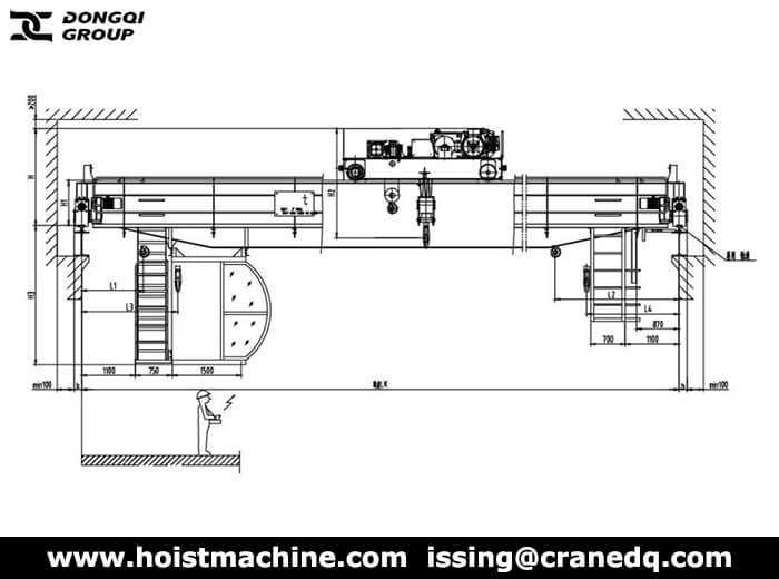 Double girder overhead crane design drawing