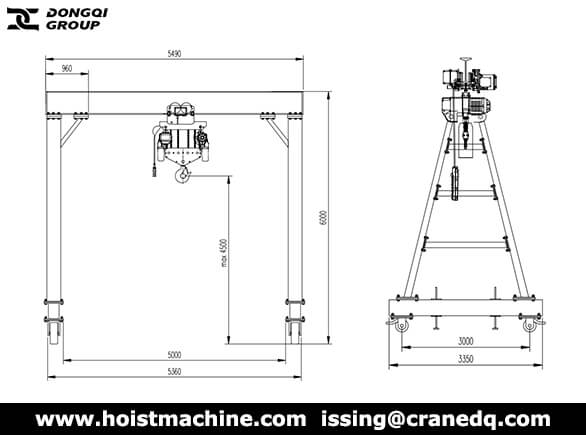 10 ton movable gantry crane design