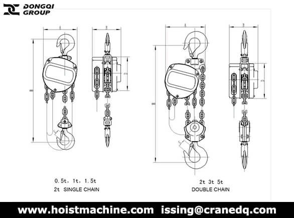 manual chain hoist design drawing